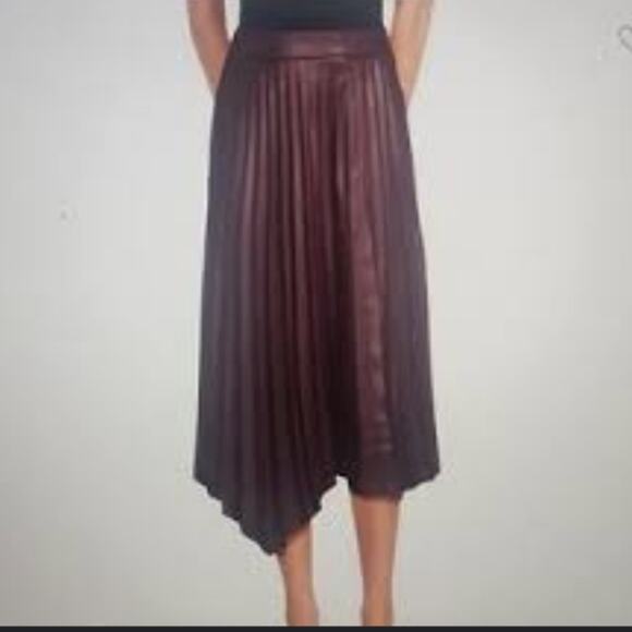 Elie Tahari Pleather Skirt Asymmetrical Whimsigoth Women's Size 4 - Picture 12 of 12